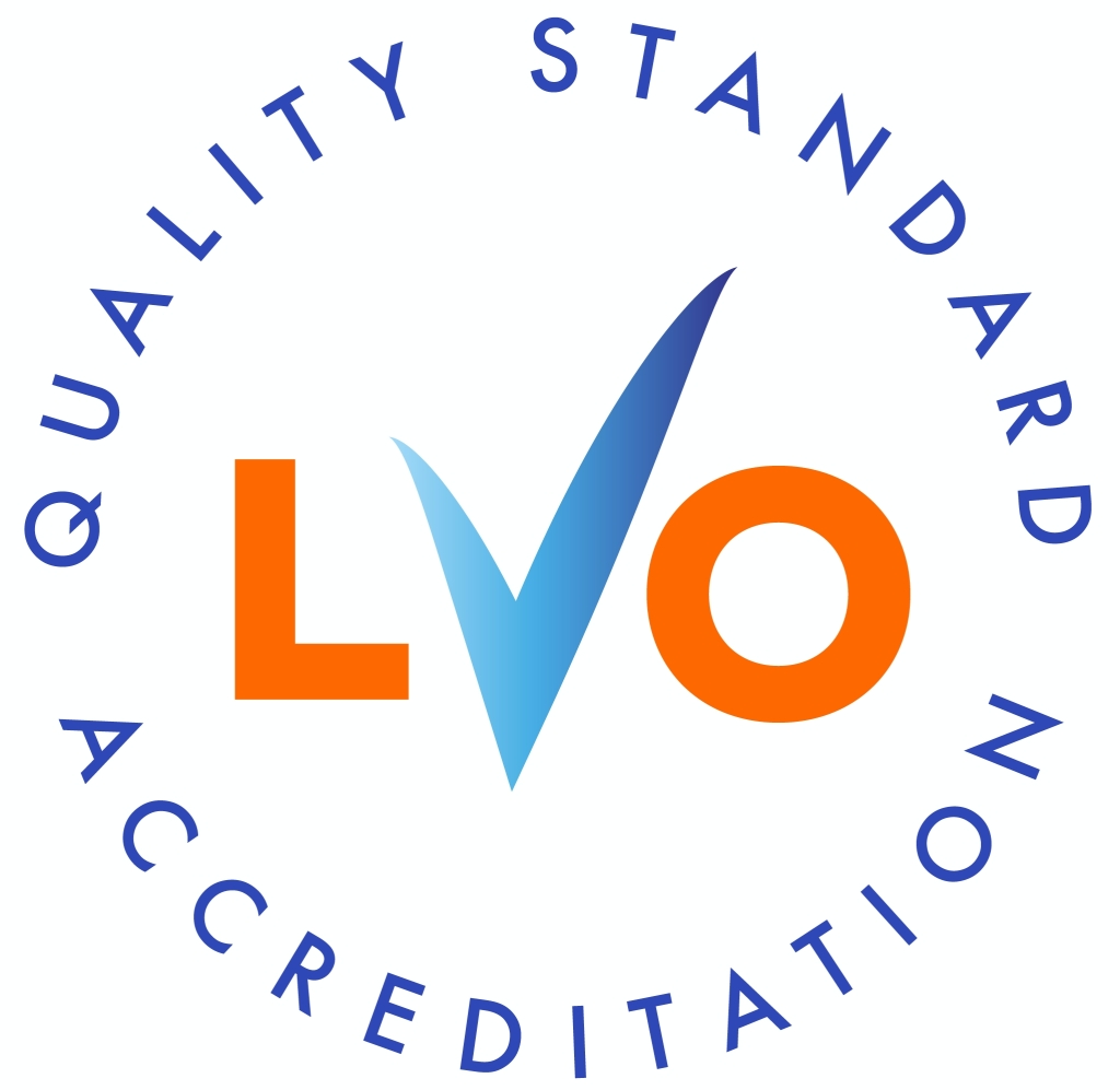 Lead Volunteering Organisation (LVO) quality standard logo.